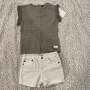 7 for All Man Kind Toddler Girls Top and Shorts Set